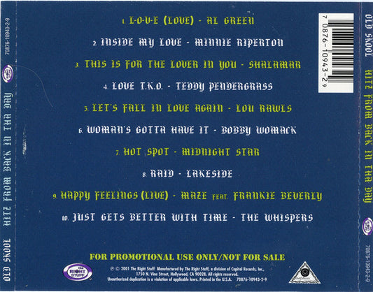 Various : Old Skool Hitz From Back In The Day (CD, Comp, Promo)