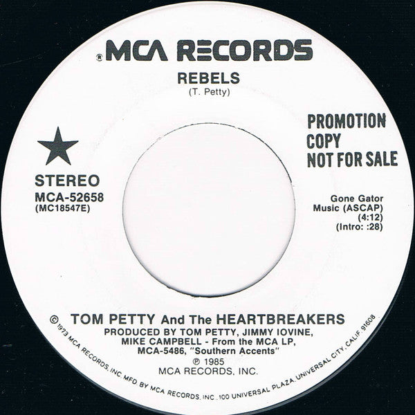 Tom Petty And The Heartbreakers : Rebels (7", Single, Promo)