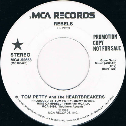 Tom Petty And The Heartbreakers : Rebels (7", Single, Promo)