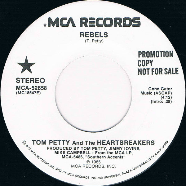 Tom Petty And The Heartbreakers : Rebels (7", Single, Promo)