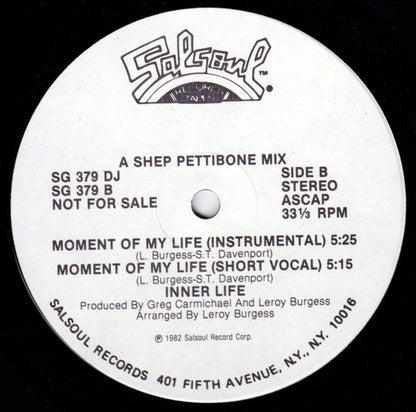 Inner Life : Moment Of My Life (12", Promo)