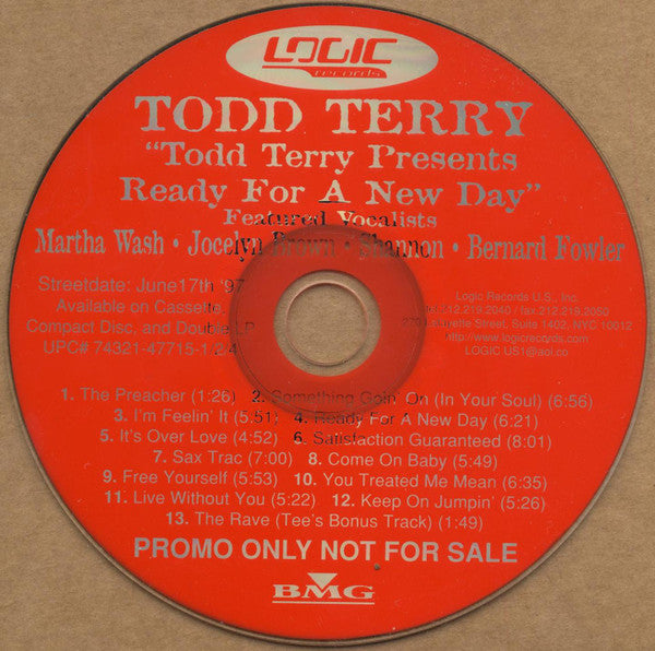 Todd Terry : Ready For A New Day (CD, Album, Promo)