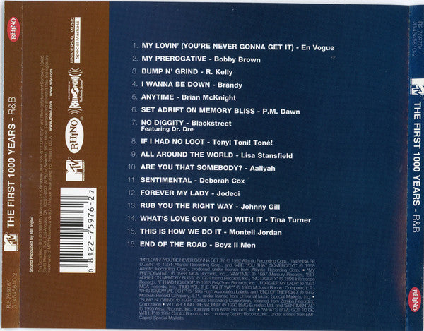 Various : MTV the First 1000 Years: R&B (CD, Comp)