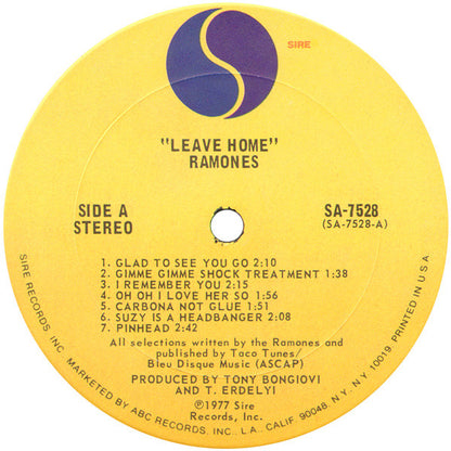 Ramones : Leave Home (LP, Album, Pit)