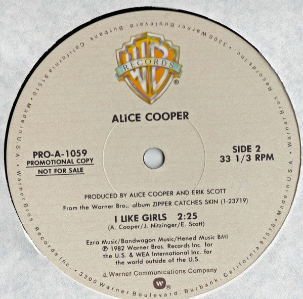 Alice Cooper (2) : I Like Girls (12", Maxi, Promo)