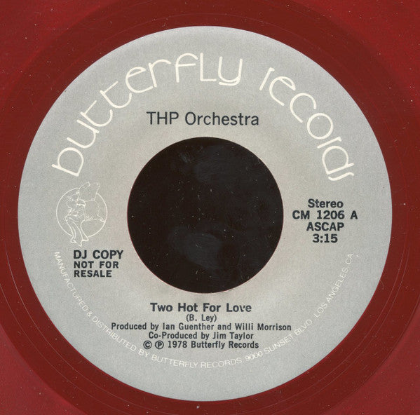 THP Orchestra : Two Hot For Love (7", Promo, Red)