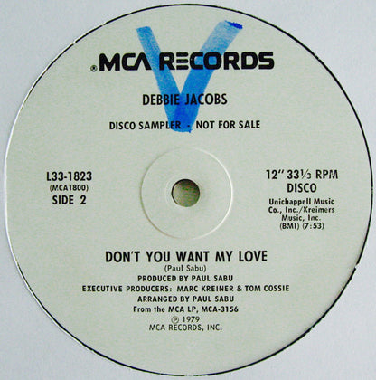 Debbie Jacobs : Undercover Lover / Don't You Want My Love (12", Promo, Pin)
