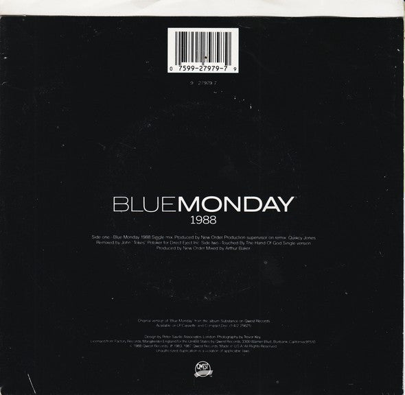 New Order : Blue Monday 1988 (7", Single, Spe)