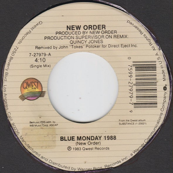 New Order : Blue Monday 1988 (7", Single, Spe)