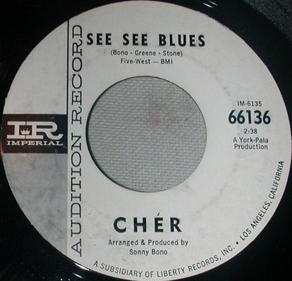Cher : Where Do You Go (7", Single, Promo, Styrene)