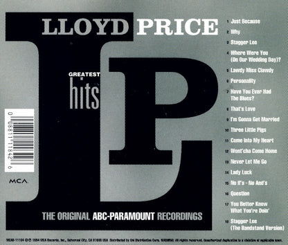 Lloyd Price : Greatest Hits (The Original ABC-Paramount Recordings) (CD, Comp, RM)