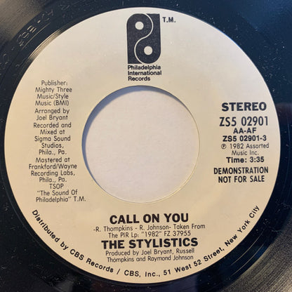 The Stylistics : Call On You (7", Promo, Styrene, Ter)
