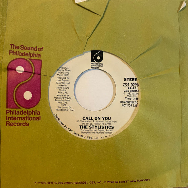 The Stylistics : Call On You (7", Promo, Styrene, Ter)