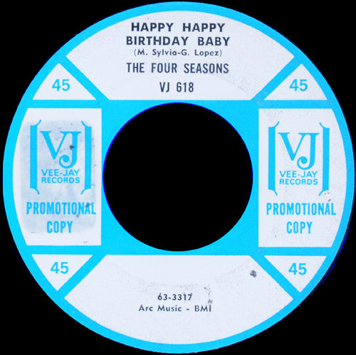 The Four Seasons : Apple Of My Eye (7", Promo, Styrene)