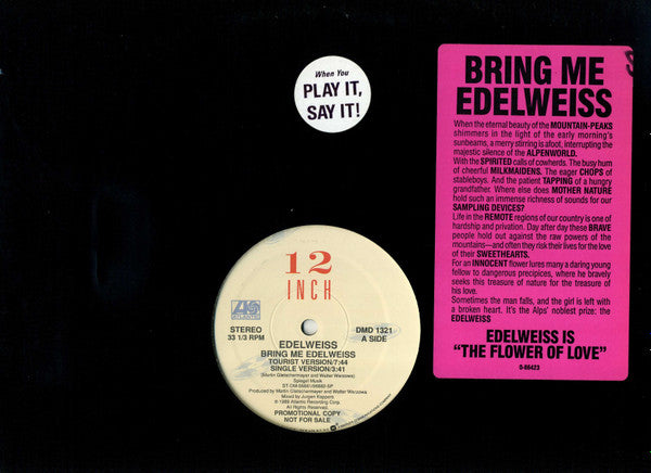 Edelweiss : Bring Me Edelweiss (12", Promo)
