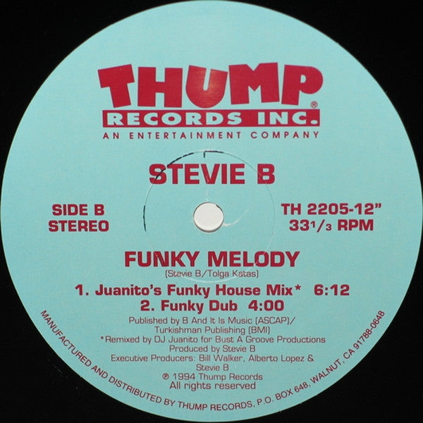 Stevie B : Funky Melody (12")