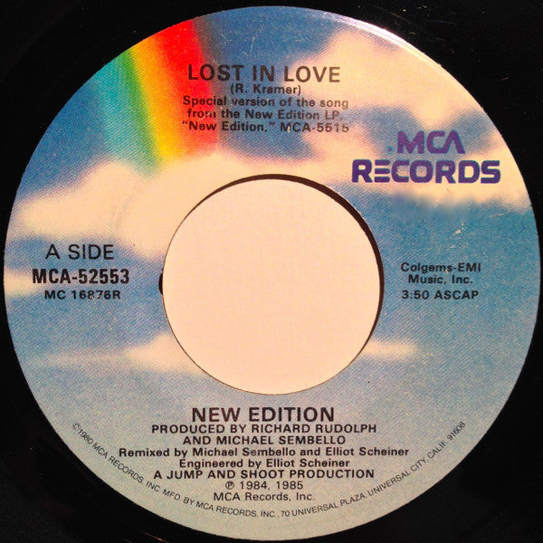 New Edition : Lost In Love (7", Single, Glo)