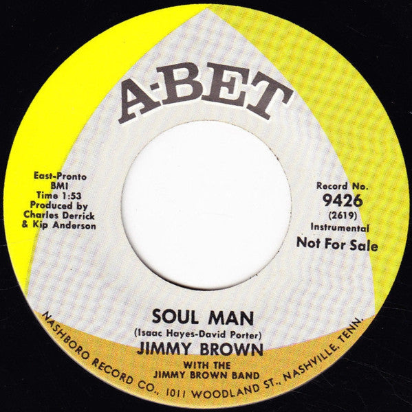 Jimmy Brown (10) With The Jimmy Brown Band : Soul Man / Funky Funky Boogaloo (7", Promo)