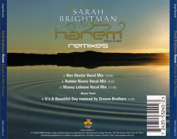 Sarah Brightman : Harem (Canção Do Mar) Remixes (CD, Maxi)