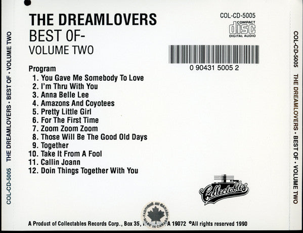 The Dreamlovers : Best Of The Dreamlovers Volume Two (CD, Comp)