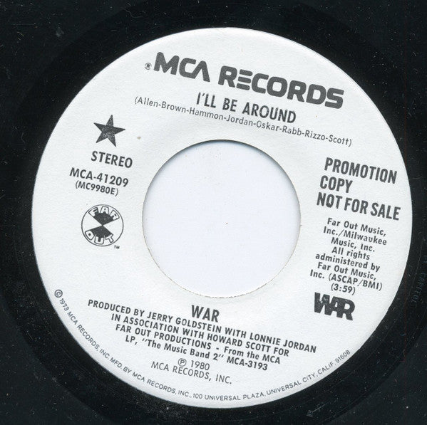 War : I'll Be Around (7", Promo)