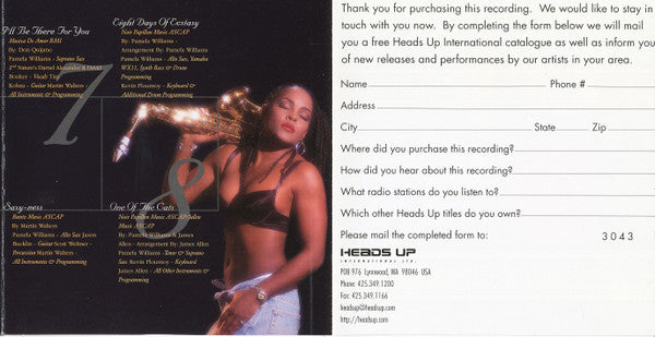 Pamela Williams (3) : Eight Days Of Ecstasy (CD, Album, Enh)