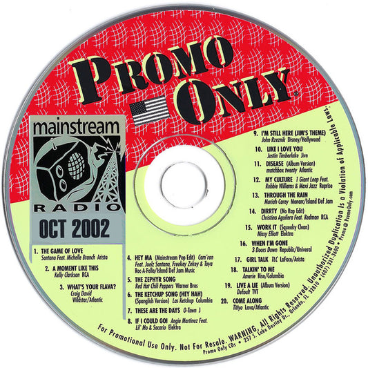 Various : Promo Only Mainstream Radio: October 2002 (CD, Comp, Promo)