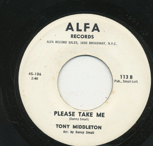 Tony Middleton : My Home Town / Please Take Me (7")
