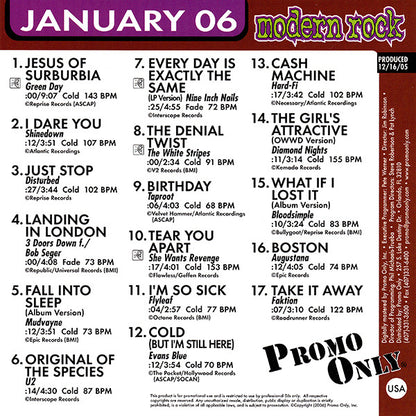 Various : Promo Only Modern Rock Radio: January 2006 (CD, Comp, Promo)