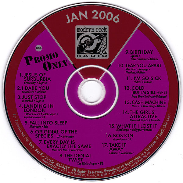 Various : Promo Only Modern Rock Radio: January 2006 (CD, Comp, Promo)