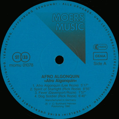 Afro Algonquin : Afro Algonquin (LP, Album)