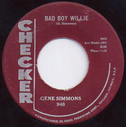 Gene Simmons (2) : Bad Boy Willie / Goin' Back To Memphis (7")