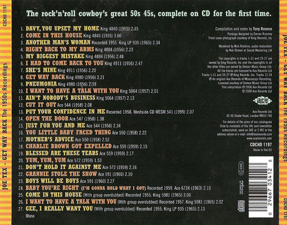 Joe Tex : Get Way Back: The 1950s Recordings (CD, Comp)