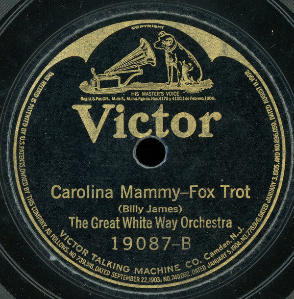 The Great White Way Orchestra : Stella / Carolina Mammy (Shellac, 10")