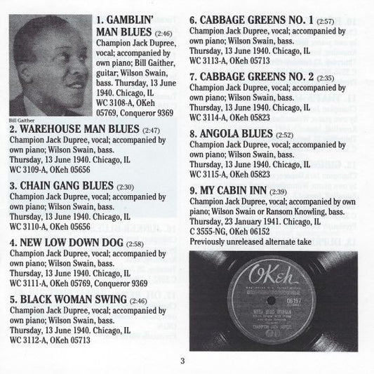Champion Jack Dupree : New Orleans Barrelhouse Boogie (CD, Comp, Mono)