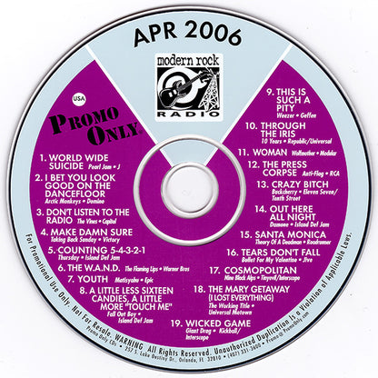 Various : Promo Only Modern Rock Radio: April 2006 (CD, Comp, Promo)