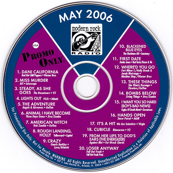 Various : Promo Only Modern Rock Radio: May 2006 (CD, Comp, Promo)