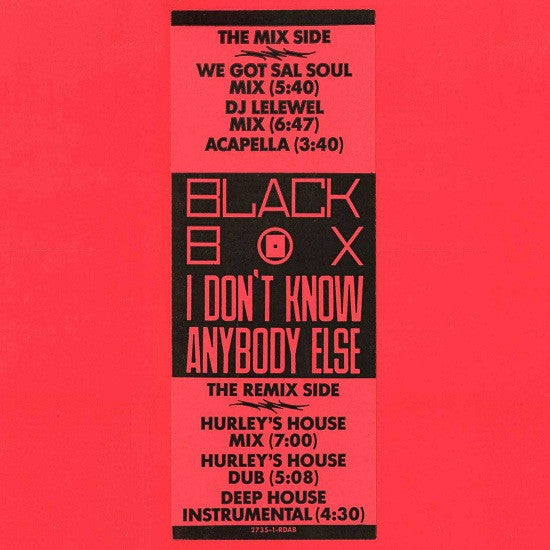 Black Box : I Don't Know Anybody Else (12", Promo)