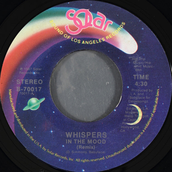 The Whispers : In The Mood (Remix) (7", Single, Styrene, All)