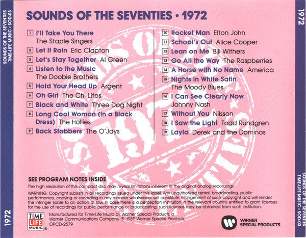 Various : Sounds Of The Seventies 1972 (CD, Comp)