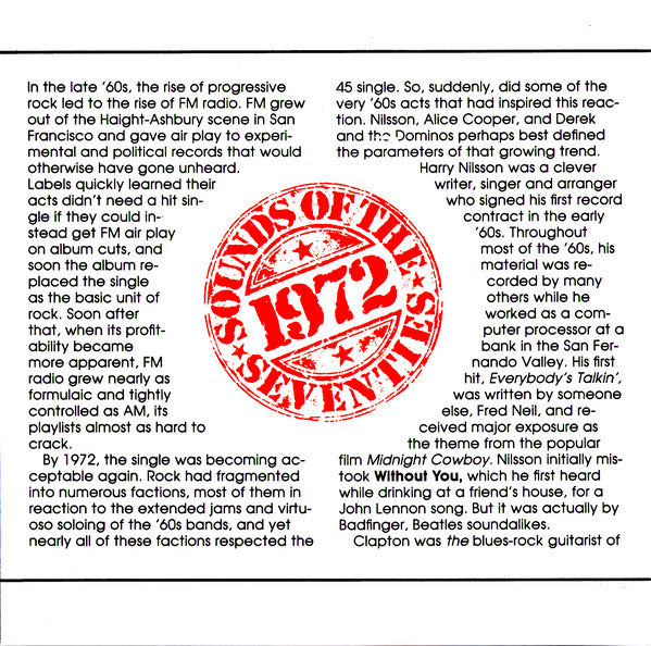 Various : Sounds Of The Seventies 1972 (CD, Comp)