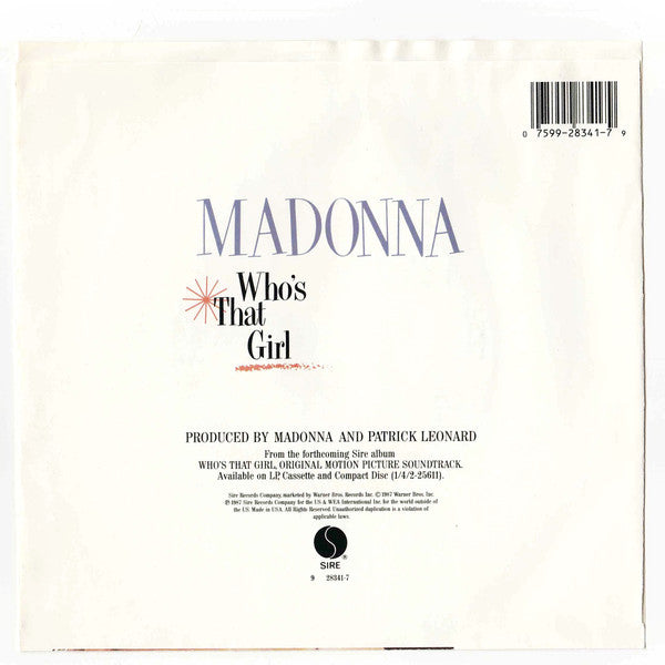 Madonna : Who's That Girl (7", Single, Spe)