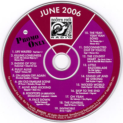 Various : Promo Only Modern Rock Radio: June 2006 (CD, Comp, Promo)