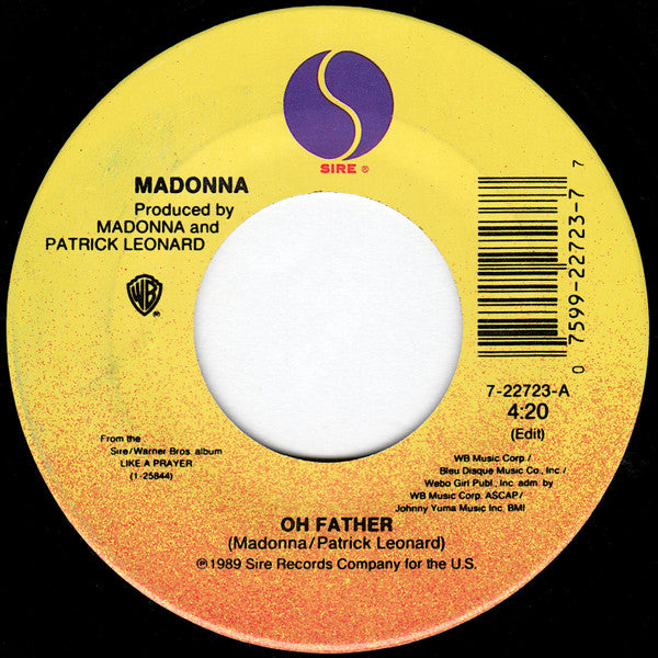 Madonna : Oh Father (7", Single, SRC)