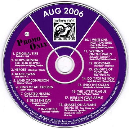 Various : Promo Only Modern Rock Radio: August 2006 (CD, Comp, Promo)