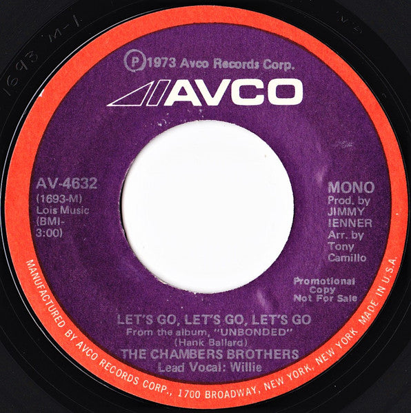 The Chambers Brothers : Let's Go, Let's Go, Let's Go  (7", Promo, Styrene)