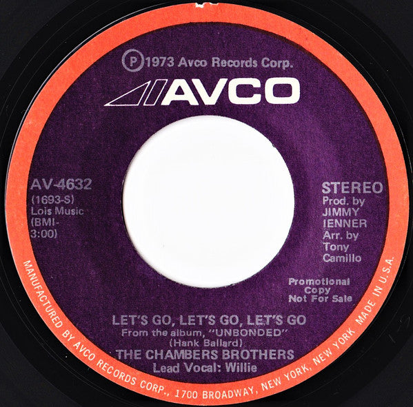 The Chambers Brothers : Let's Go, Let's Go, Let's Go  (7", Promo, Styrene)