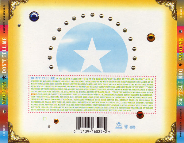 Madonna : Don't Tell Me (CD, Single, Olp)