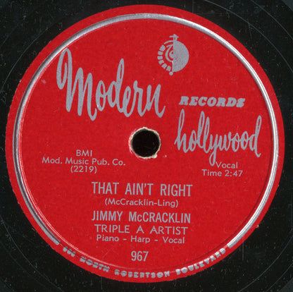 Jimmy McCracklin : That Ain't Right / Gonna Tell Your Mother (10")