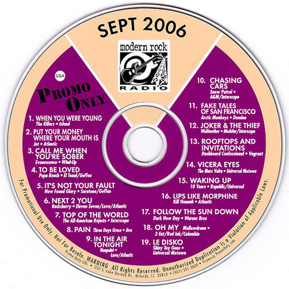 Various : Promo Only Modern Rock Radio: September 2006 (CD, Comp, Promo)